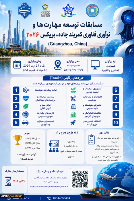 مسابقات توسعه مهارت‌ها و نوآوری فناوری «کمربند جاده، بریکس ۲۰۲۶»