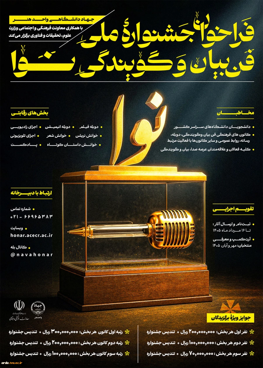فراخوان نخستین جشنواره ملی فن بیان و گویندگی «نوا» 2