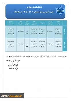 ملزومات انتخاب واحد نیمسال تحصیلی 406ـ1405 (051) 2
